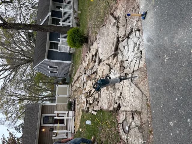 Demolition of an old concrete driveway in Somers Point, NJ