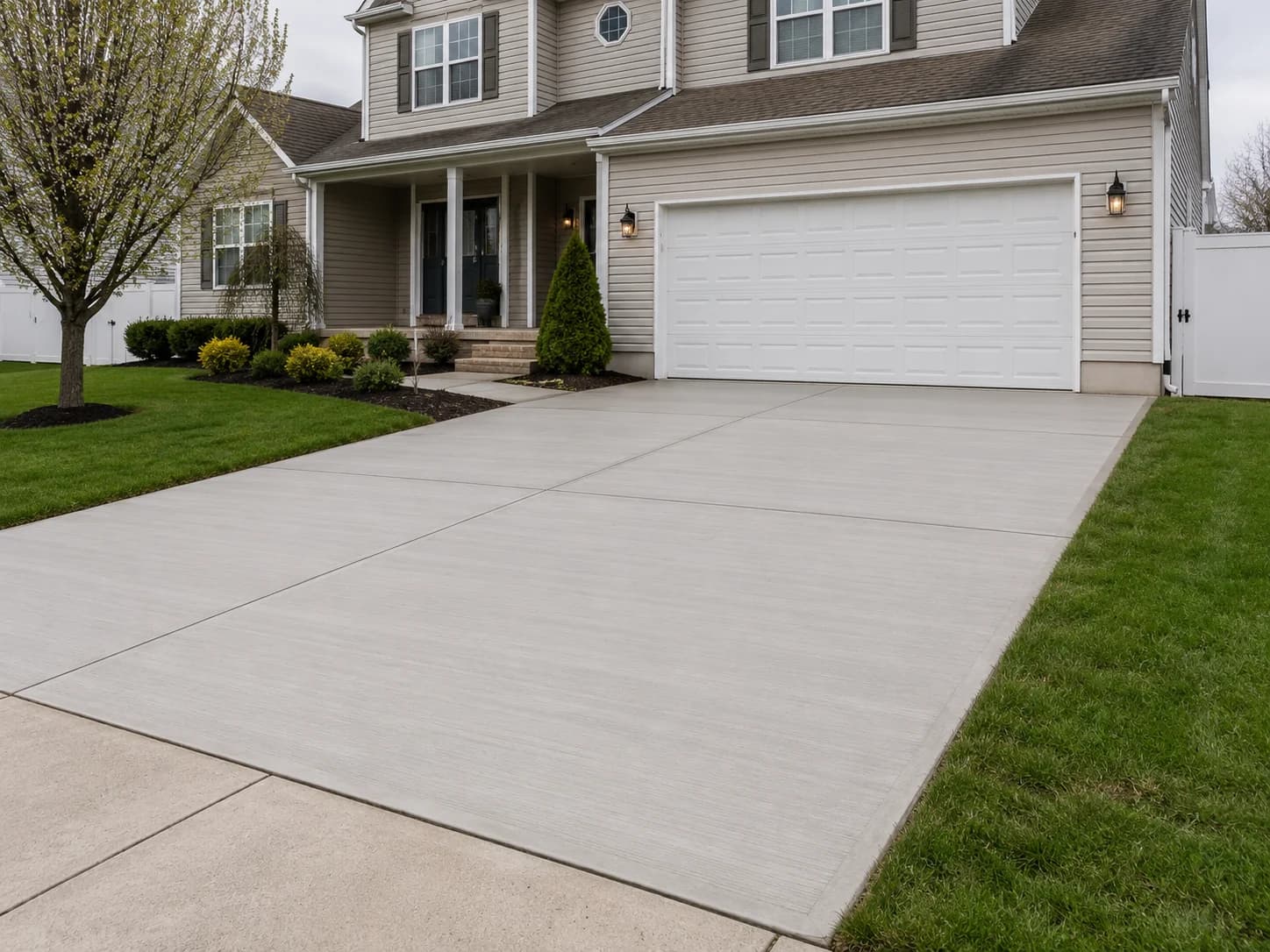 Poured concrete driveway with broom finish in Egg Harbor Township, NJ